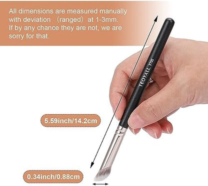 TEOYALL Foundation Contour Conceal Brush Set, 3PCS Angled Synthetic Kabuki Brush for Blending Setting Buffing with Liquid