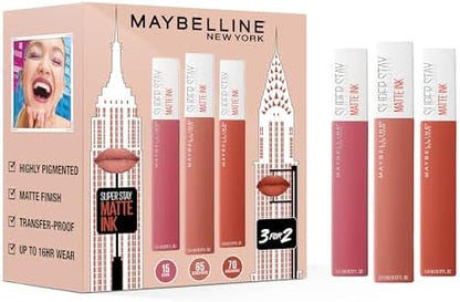 Maybelline New York - SuperStay Matte Ink Lipstick Set 3 PIECES SET (AMAZONIAN, LOVER, SEDUCTRESS)