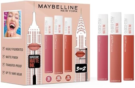 Maybelline New York - SuperStay Matte Ink Lipstick Set 3 PIECES SET (AMAZONIAN, LOVER, SEDUCTRESS)