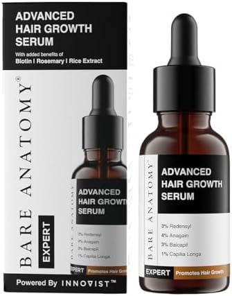 Bare Anatomy Advanced Hair Growth Serum | 3% Redensyl + 4% Anagain + 3% Baicapil + 1% Capilia Longa, Rosemary, Biotin & Rice Extract